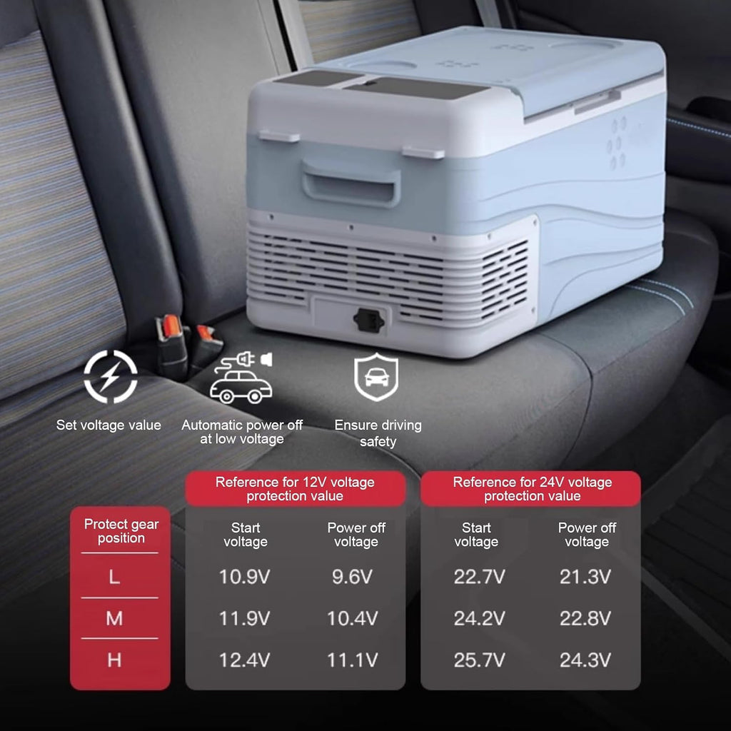 Portable Electric Freezer, 12 Volt CAr Refrigerator, Cooling Fridge for RV Truck, Travel, Camping, Road Trips, 12/24V DC 110~240V AC