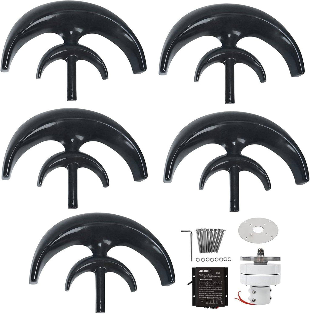 1000W Vertical Wind Turbine Generator - 12V/24V Magnetic Levitation Design for Home & Marine Use - Efficient Upright Wind Power Solution - Black Finish