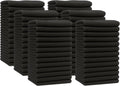 Hand Towels for Bathroom [12 Pack] 16x28, 100% Cotton, Ultra Soft Hand Towel for Gym, Kitchen and Spa, Quick Dry and Highly Absorbent Bulk Towels for Salon (Black, 72 Pack)