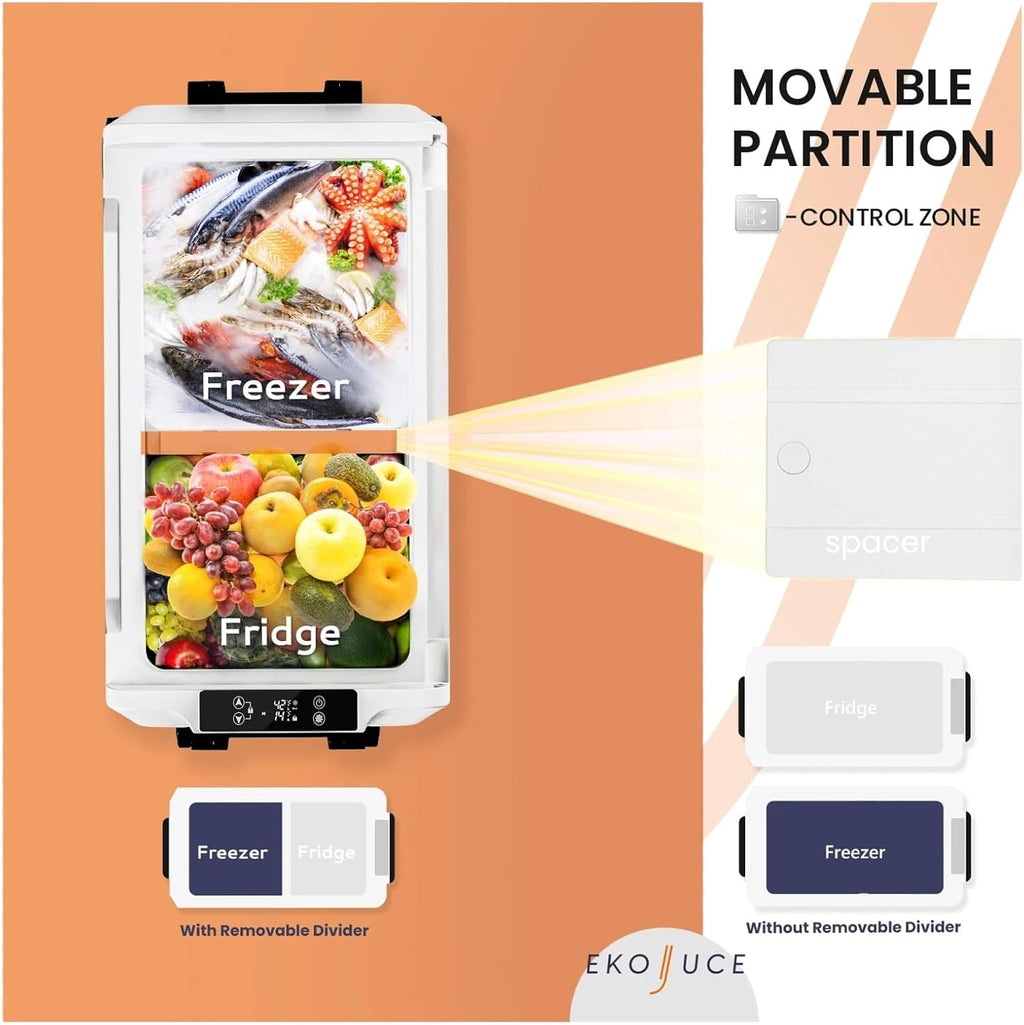 Portable Car Refrigerator 12V 35/45/55L Mini Fridge Freezer Cooler Ice Box Keep Cool，Compatible With Camping Fishing(CFA 35L)