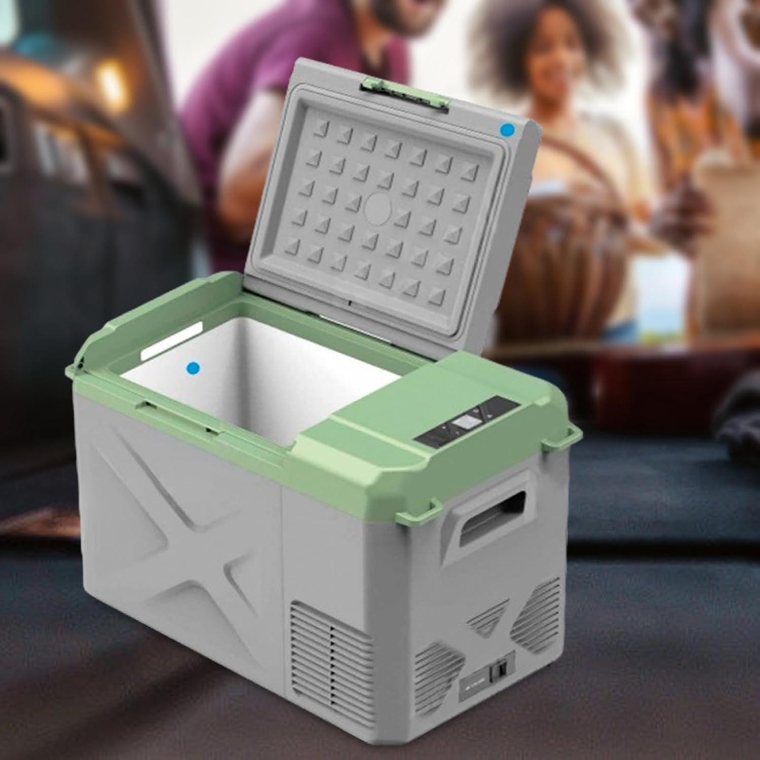 Qianly Car Refrigerator 12v Portable Fridge for Car, Auto 19 Quart Freezer Cooler, -4℉—68℉ 12/24V DC 100~240 Volt AC for Truck, Camping, Travel, Vehicles, RV