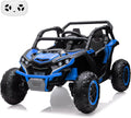 GarveeLife 24V Ride On Utv for Kids, 2 Seater 4WD Electric Truck with Remote Control, High and Low Speed Adjustment, Led Lights, 4-Wheel Shock Absorption, One Click Start, Music Player(Blue)
