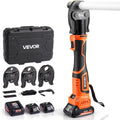 VEVOR Press Tool, 18V Electric Pipe Crimping Tool for 1/2' 3/4' 1' PEX Pipe Stainless Steel Rings, 24KN PEX Press Tool Compatible with PureFlow - with 3 VPF Jaws, 2pcs 2AH Batteries, Charger & Toolbox