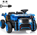 24V Kids Ride On Dump Truck with R/C, 2 Seater Electric Car - 2WD/4WD Powerful Motors, 4.4 Mph, Electric Dump Bed & Shovel, EVA Tires, Music Player, Soft Start, 19' Spacious Seat (Blue)