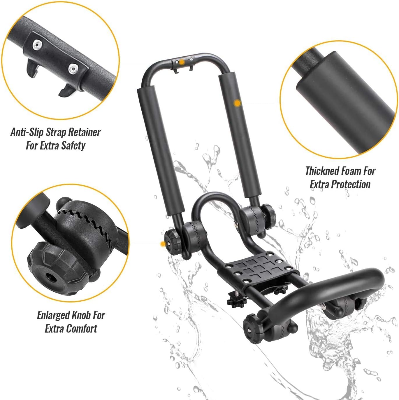 2 Pairs Fold Down J Bar Kayak Rack Designed mounts to virtually All crossbars and Load Bars Double Folding J Bar Car Roof Carrier for Kayak Canoe Surf Board and SUP Paddle Boat