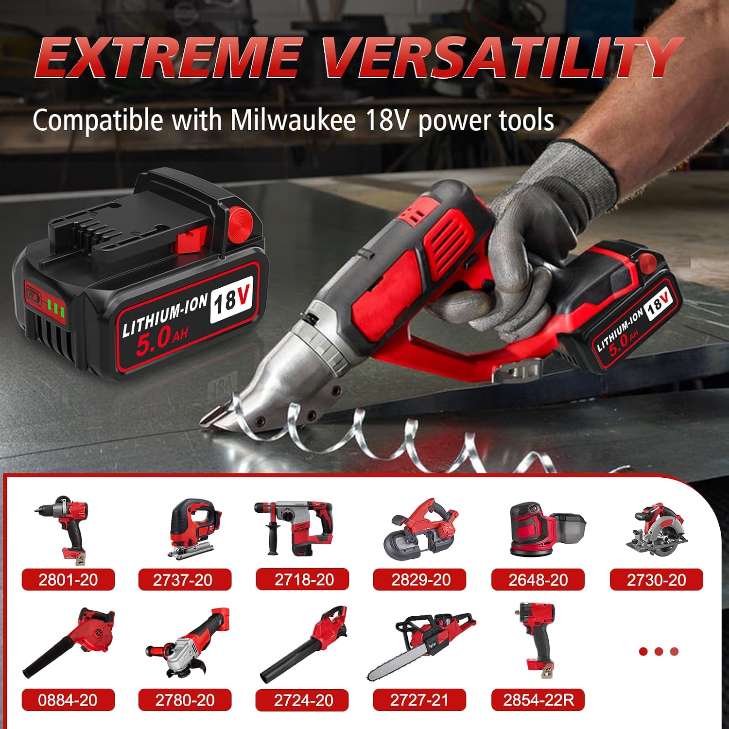 Abeden 18V Battery 4 Pack 5.0Ah Replacement for Milwaukee m18 Battery and m18 Charger Set, Compatible with Milwaukee 18V Cordless Power Tools
