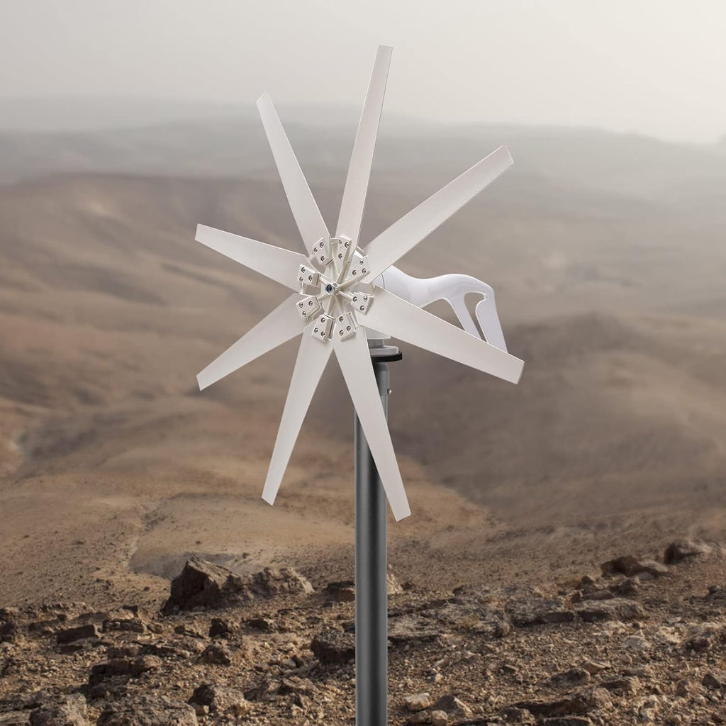 Wind Turbine Generator Kit 600W 12V w/8 Blade, Wind Generator Kit w/Charge Controller, Wind Power Generator for Marine, Home, Windmill Generator Suit for Hybrid Solar Wind System