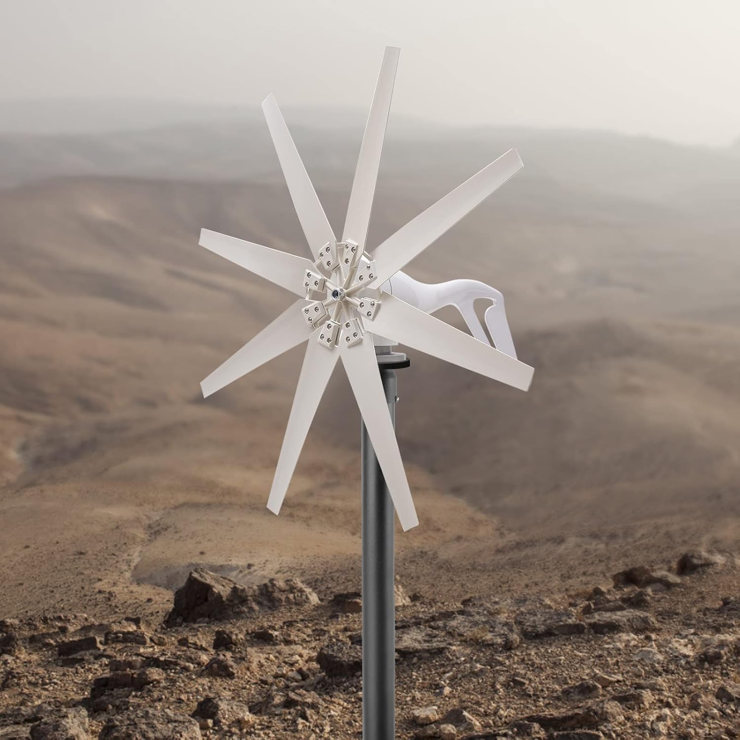 Wind Turbine Generator Kit 600W 12V w/8 Blade, Wind Generator Kit w/Charge Controller, Wind Power Generator for Marine, Home, Windmill Generator Suit for Hybrid Solar Wind System