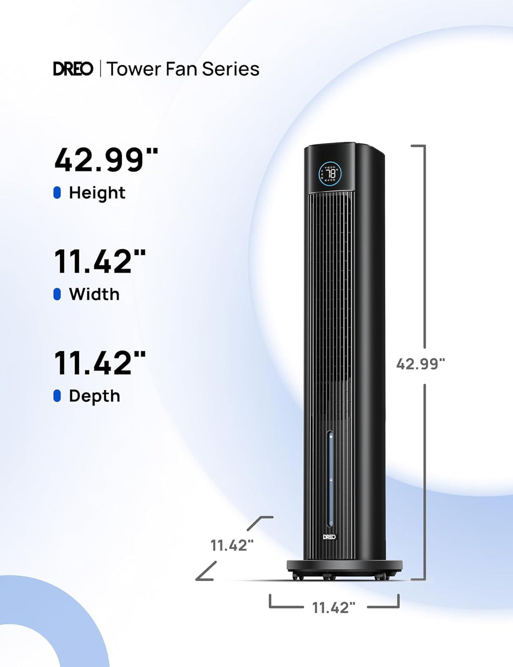DREO Evaporative Air Swamp Cooler, 43' Cooling Fans that Blow Cold Air 2025 Upgraded, 85° Oscillating Floor Fan for Bedroom, Easy Cleaning, APP Control, Ice Packs, 4 Speeds & 4 Modes, 12H Timer, Black