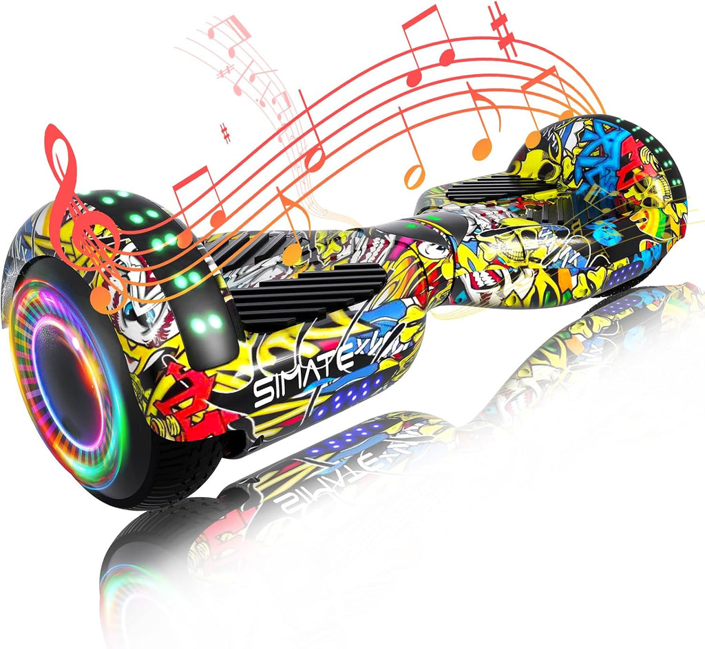 SIMATE Hoverboard, Bluetooth All Terrain Hover Boards with LED Lights and APP Control, Gifts for Kids Adults Girls Boys, for All Ages