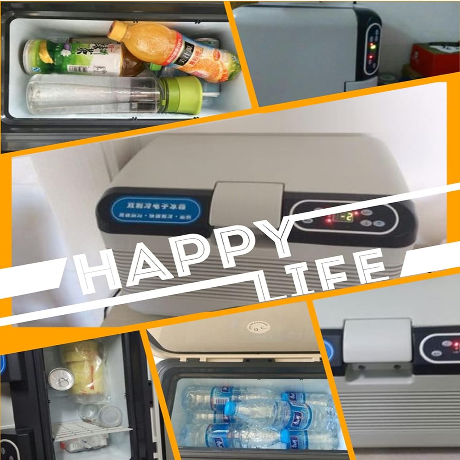 Car Refrigerator 12 Litre Mini Fridge DC 12/24V -AC 220-10℃ to 65 ℃ Temperature Adjustable Portable Driving Freezer Office Electric Cool Box for Kitchen Boat Picnic (Color : White, Size : 12L)