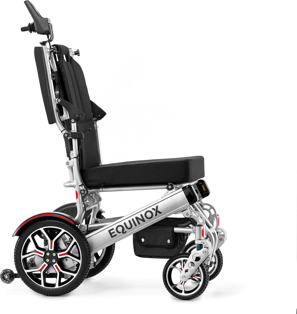 Muvon Mobility Equinox Power Wheelchair - Lightweight & Foldable Heavy-Duty 350W Dual Motor, Remote Control, Reclinable Backrest, 25 Mile Range Dual Batteries Electric Wheelchair