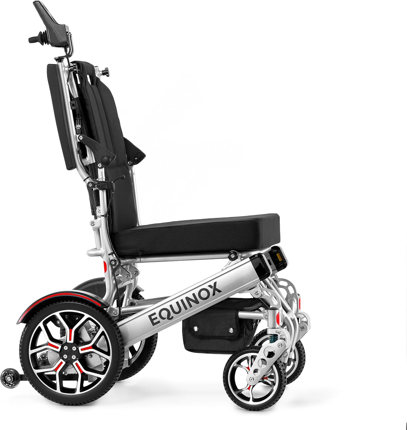 Muvon Mobility Equinox Power Wheelchair - Lightweight & Foldable Heavy-Duty 350W Dual Motor, Remote Control, Reclinable Backrest, 25 Mile Range Dual Batteries Electric Wheelchair