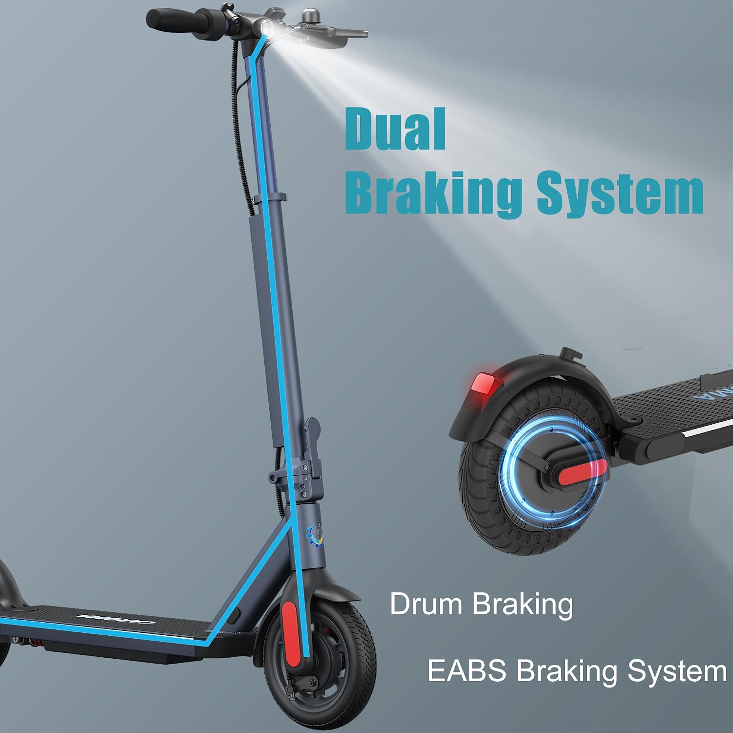 Caroma Electric Scooter Adults, 350W/500W Motor, Top Speed 20/25 Mph & 30 Miles Range, 8.5' Solid Tires, Cruise Control E Scooter for Adults