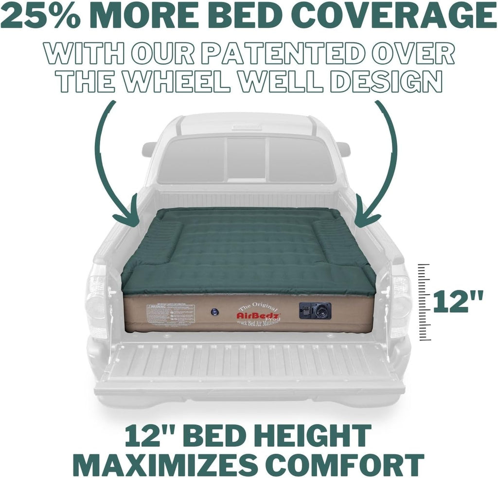 Pittman Outdoors AirBedz Air Mattress – Pro3 Series Truck Bed Mattress for Mid Size - Standard - 6' - 6.5' - 25% More Coverage, 1000lb Capacity, with Built-In Pump, Carry Bag - PPI-303