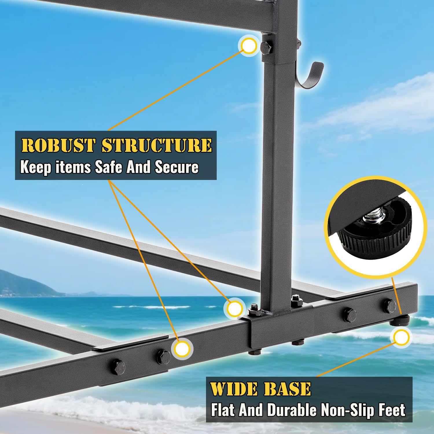 Kayak Storage Rack, Heavy Duty Kayak Racks for Garage and Outdoor Storage, Storage Rack for Kayak, Canoe, Surfboard & Paddleboard.