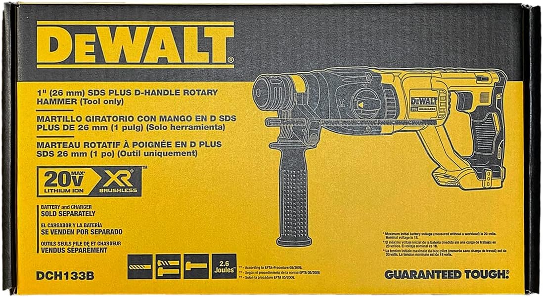 Cordless Rotary Hammer, 20.0V, D-Handle, 1'
