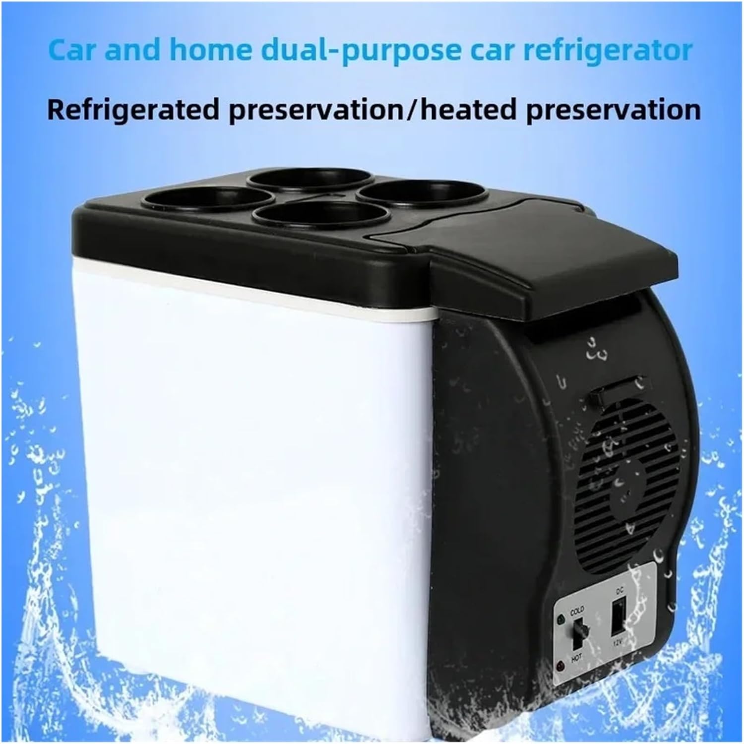6L Portable Compact Mini Fridge 12V Car Refrigerator Freezer For Camping Traveling Electric Cool Box Summer Outdoor Fridge(6L 12V Black)