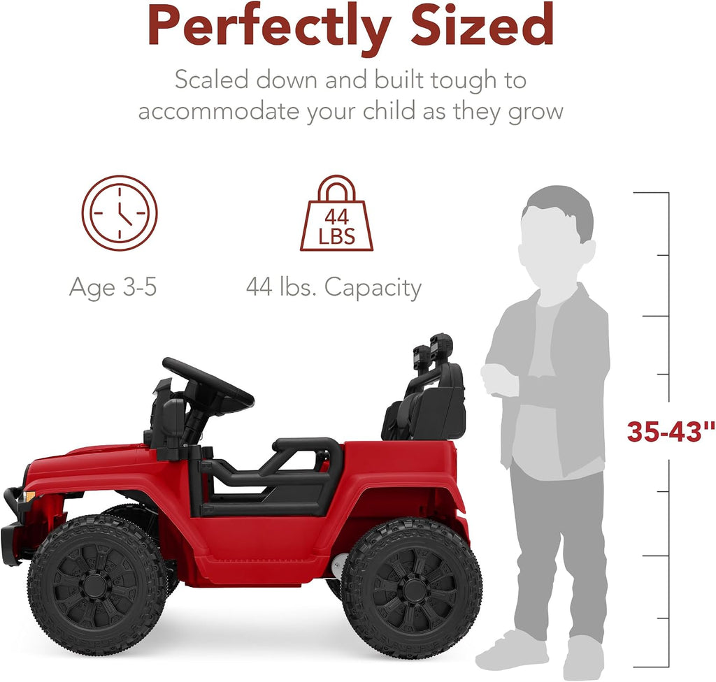 Best Choice Products 6V Kids Ride On Toy, Mini Truck, Electric Play Car w/Parent Remote Control, 4-Wheel Suspension, LED Lights, 2 Speeds, Functional Horn, 3.1MPH Max Speed - Red