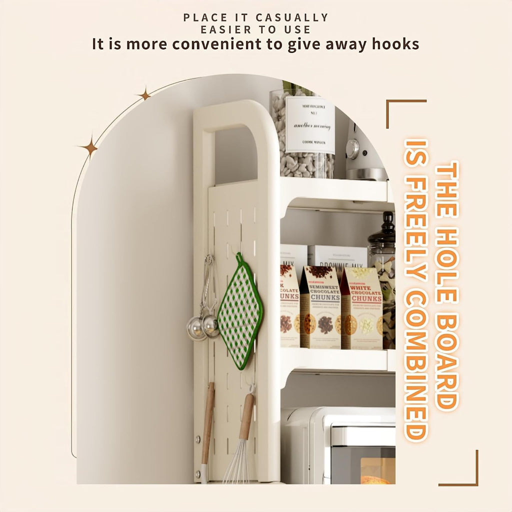 Dorm Microwave Storage mini Fridge Rack, can be Placed Above the White mini Fridge Shelf, The Height and Length are Adjustable, Suitable for Various Sizes of refrigerators (White)