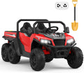 GarveeLife 24V 2 Seater Ride on Dump Truck with Remote Control for Big Kids, 4WD 6 Wheels Ride on Car w/Music Player & LED Lights, Ride Toy Gift for Kid