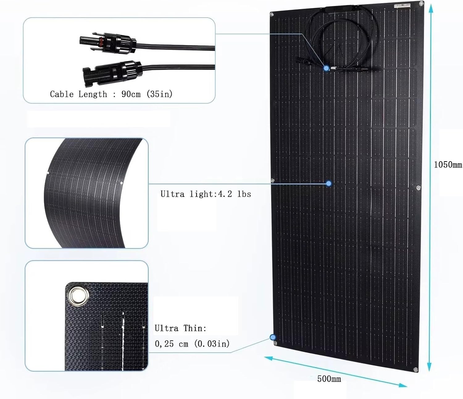 600W Flexible Panel Solar Kit ，40A Controller Portable Monocrystalline Solar Panel 2X300W for Power Station,Waterproof IP67 for Outdoor Camping RV Off Grid System