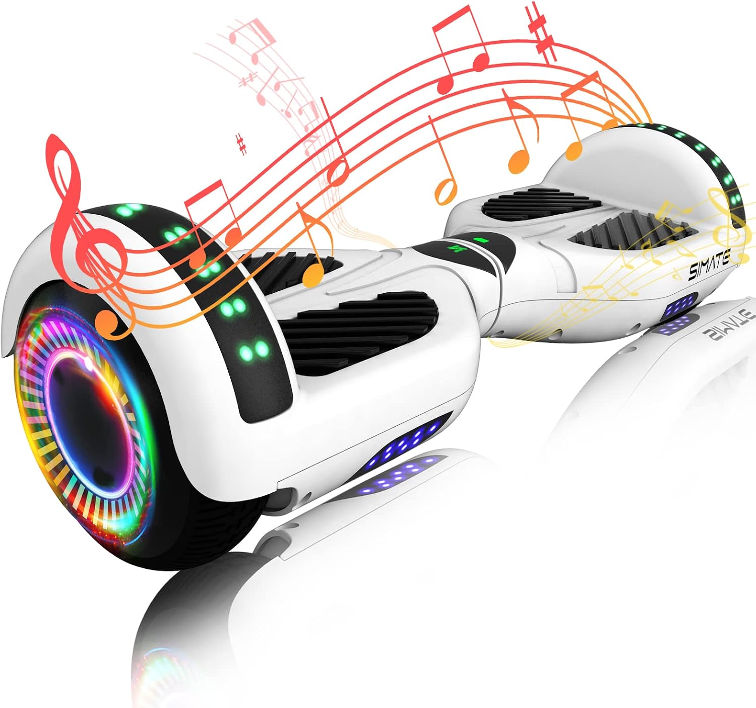 SIMATE Hoverboard, Bluetooth All Terrain Hover Boards with LED Lights and APP Control, Gifts for Kids Adults Girls Boys, for All Ages