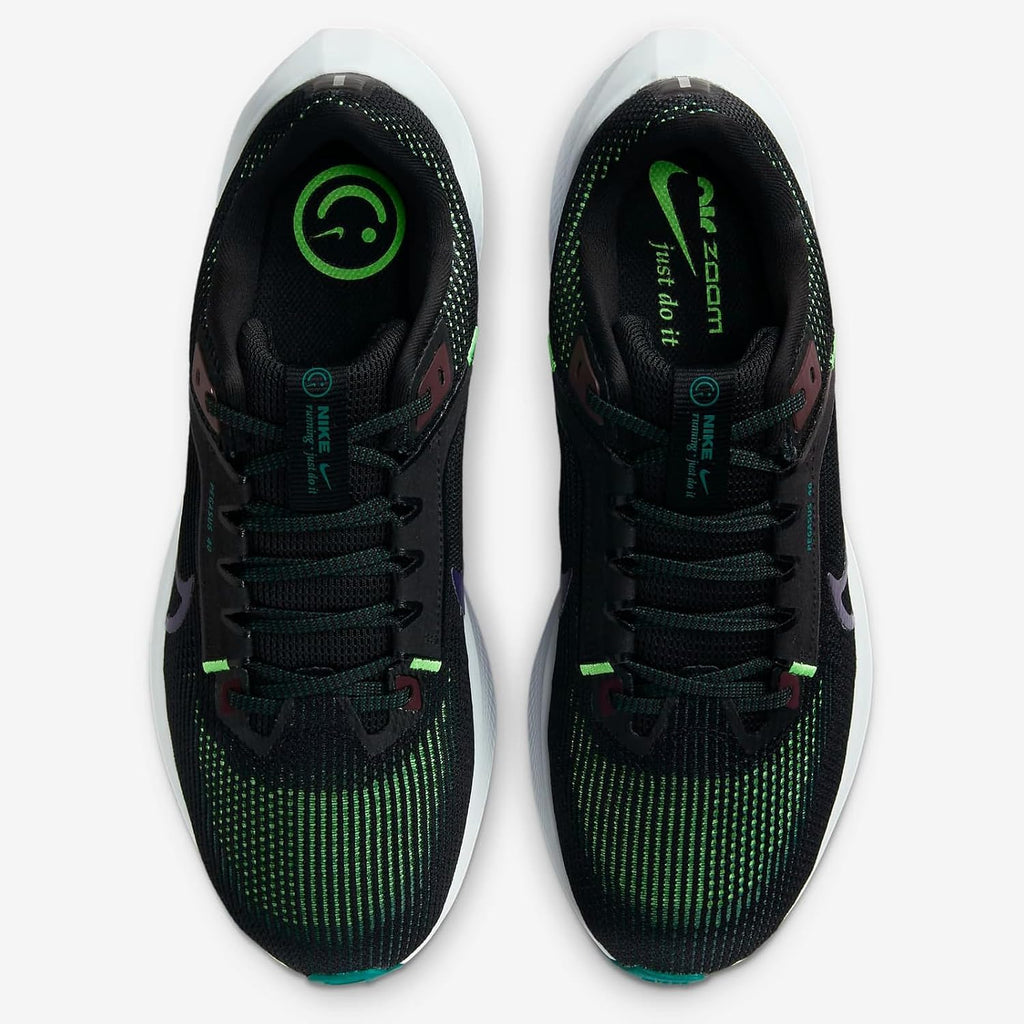 Nike Pegasus 40 Men's Road Running Shoes (DV3853-005, Black/Burgundy Crush/Geode Teal) Size 12