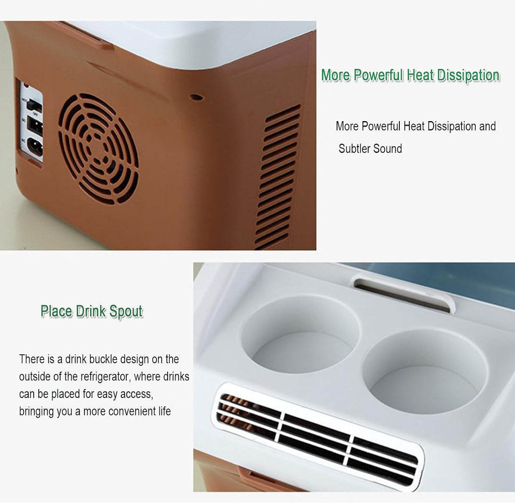 Car Refrigerator, Electric Cooler & Warmer 15L Portable Car Cooler with12V/24V DC 220 V AC Mini Fridge for Car/Camping/Travel/Truck