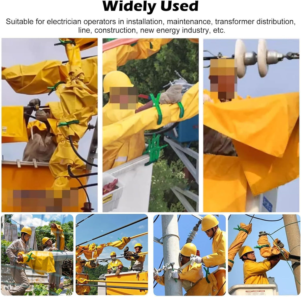 Industrial Insulation Blanket Large Electric Blanket with 3 Insulated Clamps, Outdoor Power Supply Safety Tool for Substations(10KV - 100x100cm(39.4x39.4in))