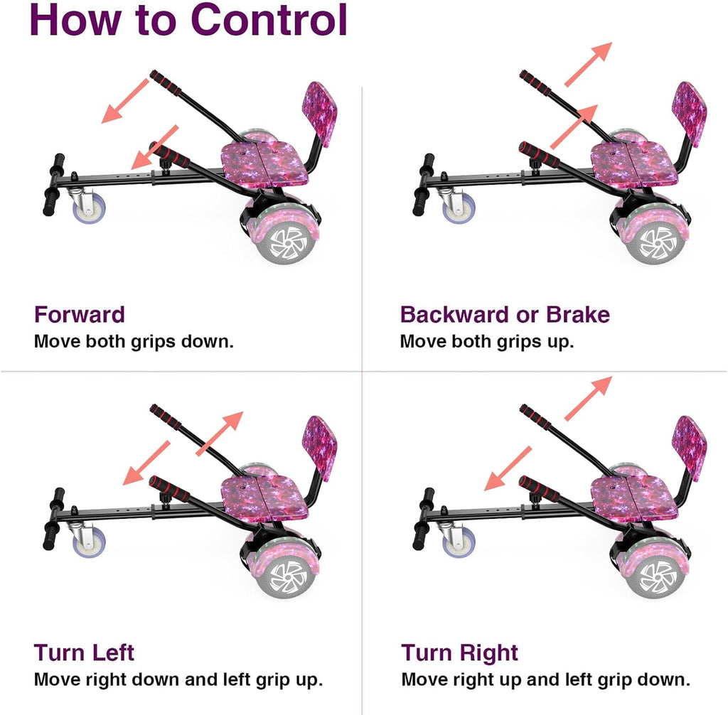 FLYING-ANT Self Balance Scooter Seat Attachment 6.5' Two-Wheel Self Balancing Electric Scooter with LED Light Flash Lights Wheels