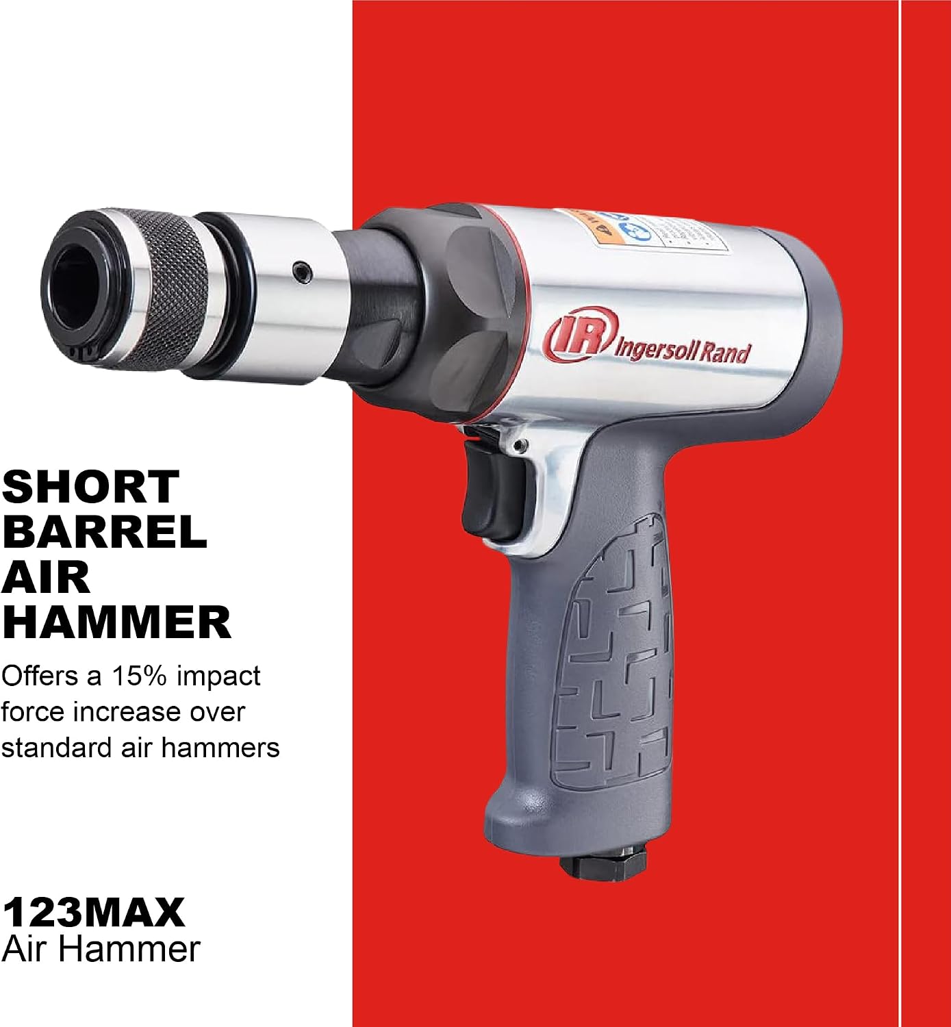 Ingersoll Rand 123MAX Vibration Reduced Air Hammer, 3,530 BPM, 2-5/8' Stroke, Round Shank