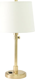 House of Troy TH751-RB Townhouse Adjustable Table Lamp with Convenience Outlet, Raw Brass