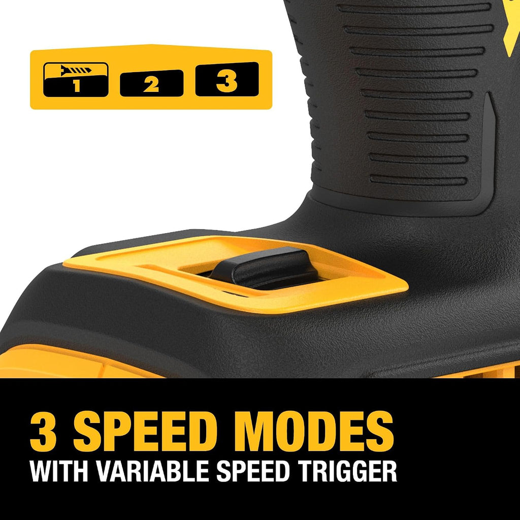 DEWALT 20V MAX XR Impact Driver, Brushless, 1/4'', 3-Speed, Bare Tool Only (DCF845B), Yellow, Black (Renewed), Black,yellow