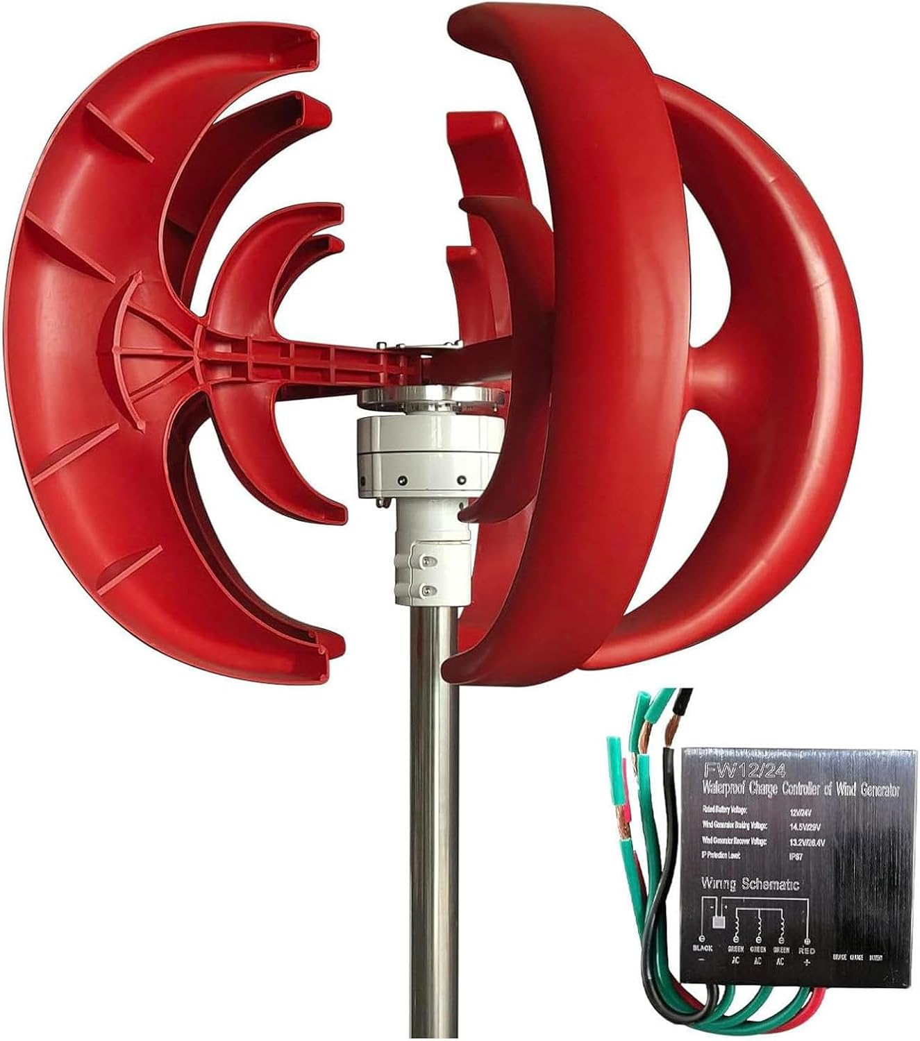 3000W Silent Vertical Wind Turbine Generator for Home Use - Efficient Low Wind Speed Performance, 24V Eco-Friendly Renewable Energy Solution, Sustainable Power System