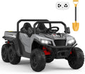GarveeLife 24V 2 Seater Ride on Dump Truck with Remote Control for Big Kids, 4WD 6 Wheels Ride on Car w/Music Player & LED Lights, Ride Toy Gift for Kid