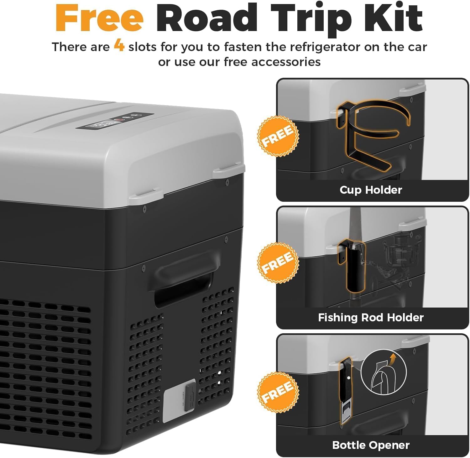 Setpower 12V Refrigerator with PG216 Portable Power Station,16QT Car Freezer Portable Electic Cooler for Car Camping,Van,Truck,RV,SUV,MPV