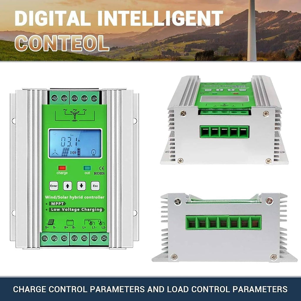 3000W-15000W Wind Solar Hybrid Controller, 12V 24V 48V Wind Solar Hybrid Controller MPPT Boost Charge Regulator for Lithium Acid Inverters, Solar and Wind 4000W