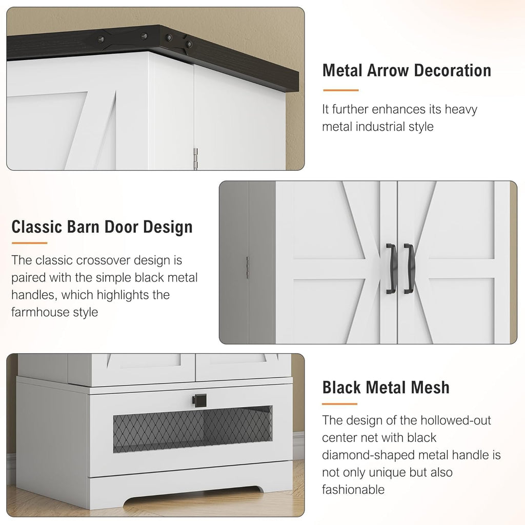 kepptory 55' Pantry Storage Cabinet with Adjustable Shelvesand Drawer, Buffet Cupboard for Kitchen