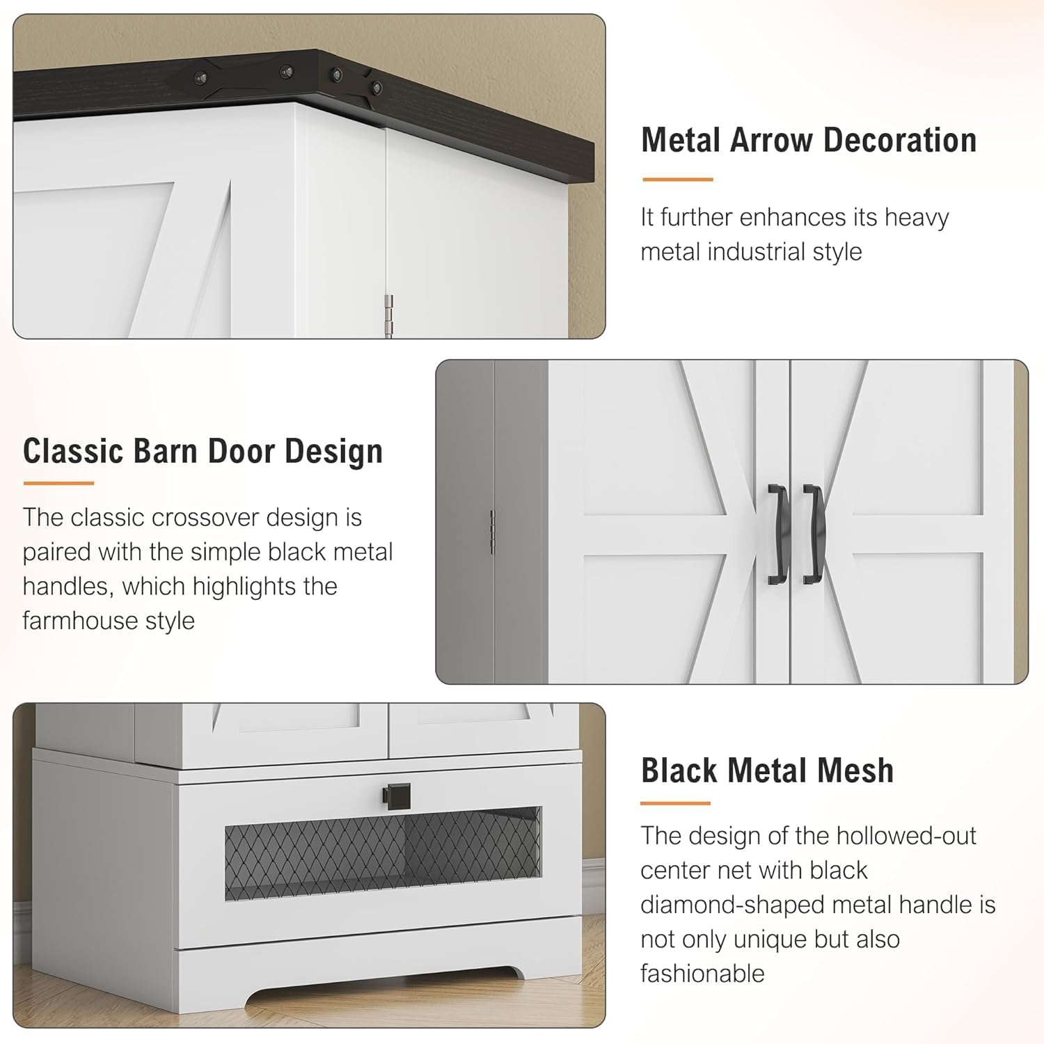 kepptory 55' Pantry Storage Cabinet with Adjustable Shelvesand Drawer, Buffet Cupboard for Kitchen