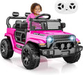 12V Ride on Car with Parent Remote Control, Toddler Electric Car with Spring Suspension, LED Lights & Music Player - Safe Battery Toy for Kids, Christmas & Birthday Gift, Pinkish