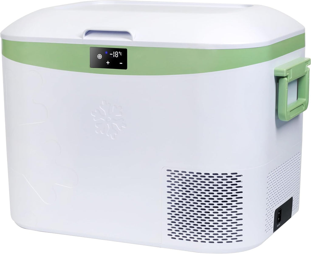 Megiu Car Fridge Portable 12V Refrigerator 19 Quart (18 Liter) 12 Volt Freezer Compressor Cooler 12V/24V DC 110～240 V AC for Truck Van RV Camper SUV and Home Use -18℃~+15℃