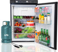 Smad RV Refrigerator 3.5 Cu.ft, 3 Way Propane Refrigerator LPG/110V/12V, RV Fridge with Freezer, Outdoor Kitchen Fridges for Camper, Semi Truck, Campervan, Travel, Black
