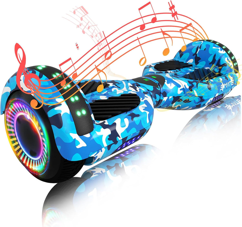 SIMATE Hoverboard, Bluetooth All Terrain Hover Boards with LED Lights and APP Control, Gifts for Kids Adults Girls Boys, for All Ages