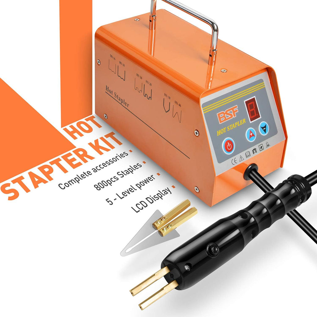 Plastic Welder Repair Machine Kit, 5-Level Adjustable Power, Bumper Plastic Repair Welding Hot Stapler Kit with Storage Tool Box, 110V