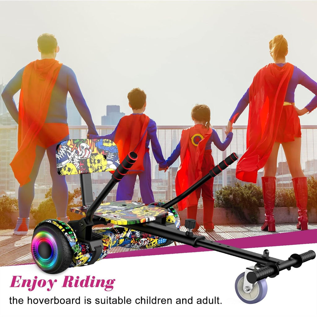 FLYING-ANT Self Balance Scooter Seat Attachment 6.5' Two-Wheel Self Balancing Electric Scooter with LED Light Flash Lights Wheels