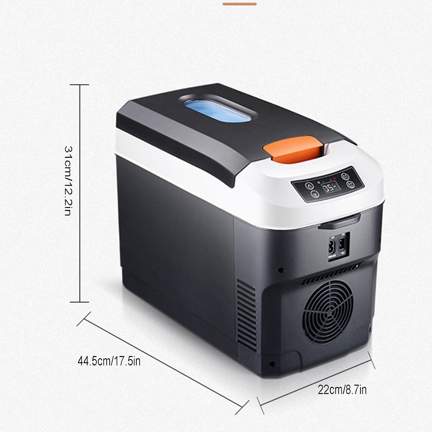Car Refrigerator, Personal Thermoelectric Cooler/Warmer, 10 Liter Capacity, Portable Electric Car Cooler with 12/24V DC & 220V AC Small Fridge for Car, RV, and Camping Use