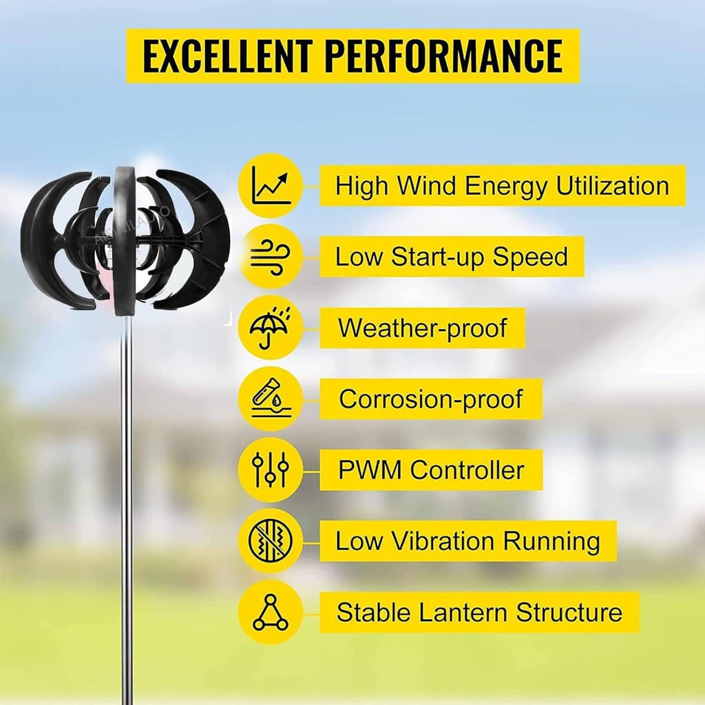 1000W Vertical Axis Wind Turbine Generator - Magnetic Levitation 12V/24V for Home & Marine Use - Efficient Renewable Energy Solution, Durable & Quiet Wind Power System