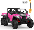 GarveeLife 24V 2 Seater Ride on Dump Truck with Remote Control for Big Kids, 4WD 6 Wheels Ride on Car w/Music Player & LED Lights, Ride Toy Gift for Kid