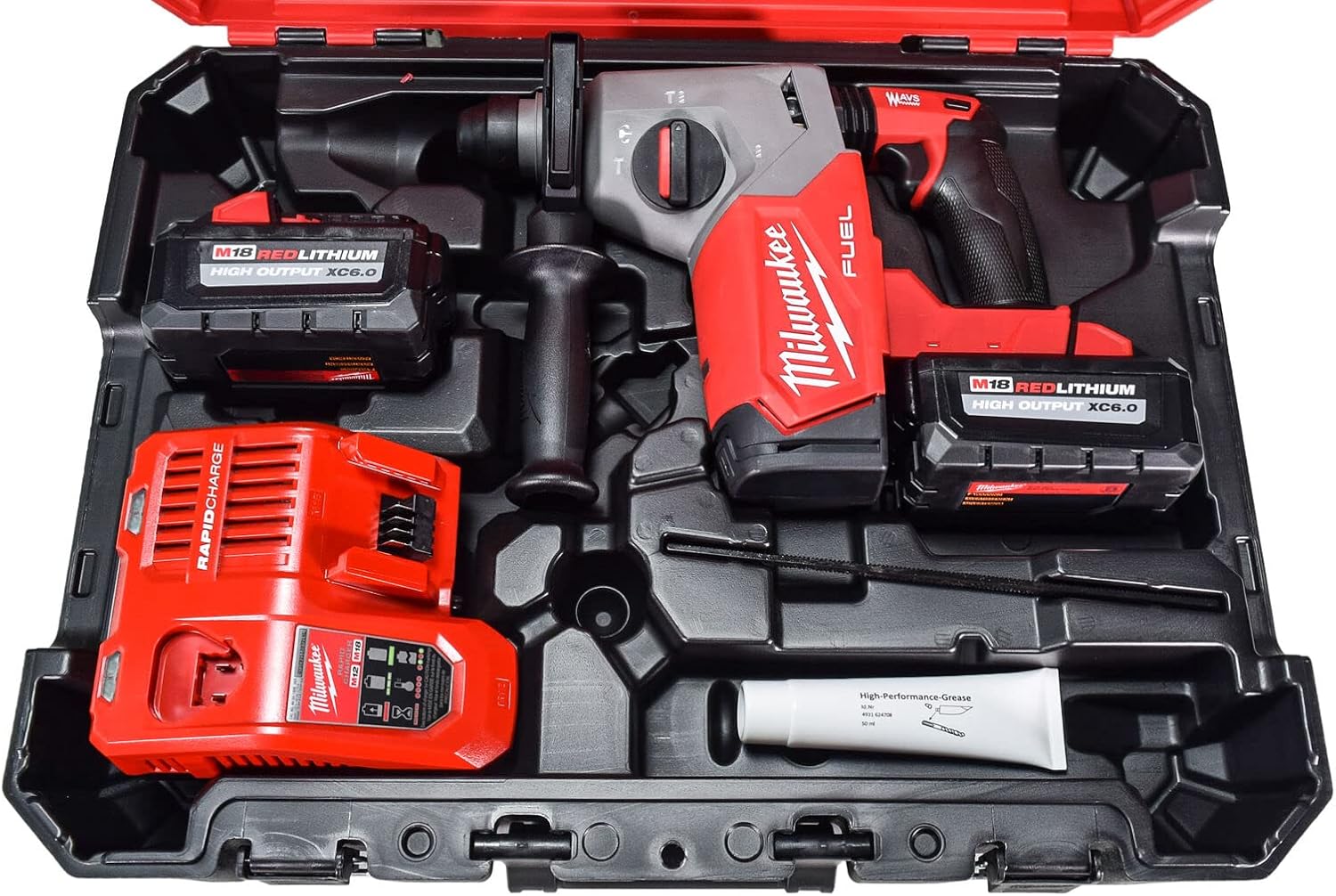 Milwaukee 2912-22 M18 FUEL Brushless Lithium-Ion 1 in. Cordless SDS Plus Rotary Hammer Kit (6 Ah)